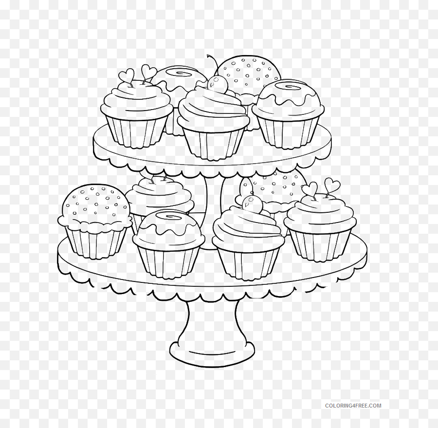 Printable Cupcake Coloring Pages - Cupcake Coloring Pages Cake Emoji,Cupcake+truck Emoji