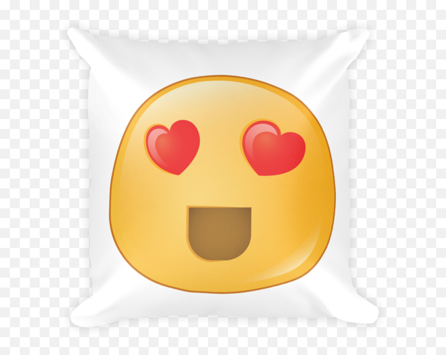Heart Eyes Emoji Pillow - Cushion Clipart Full Size Happy,Meme Heart Eyes Emoji