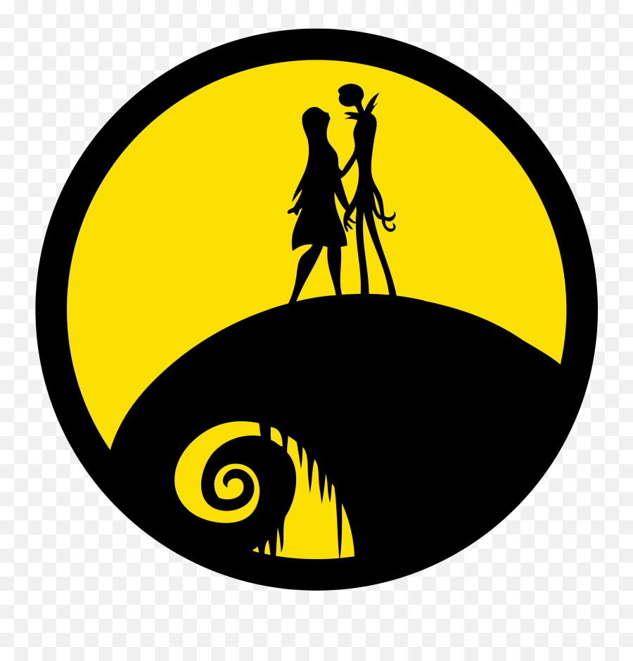 Jack And Sally Silhouette Clipart - Nightmare Before Christmas Decals Emoji,Nigtmare Before Christmas Emojis