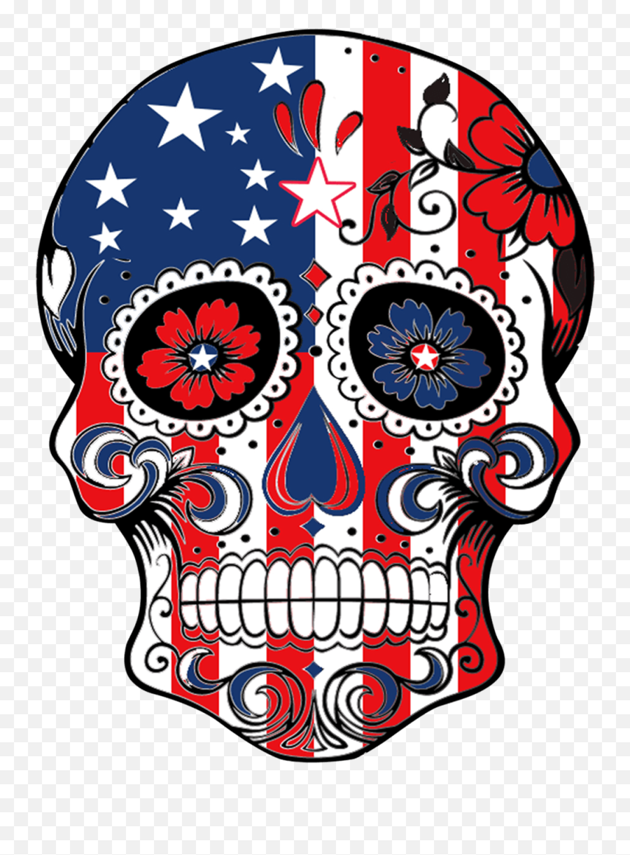 The Sugar Skull Usa Flag Design Will - Usa Flag Sugar Skull Emoji,Sugar Skull Emoji