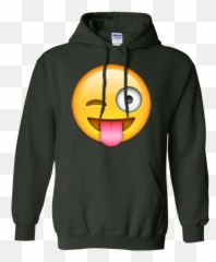 Emoji - Face With Stuck Out Tongue And Winking Eye T Shirt U0026 Hoodie Frog And Toad Hoodie,Smooth Face Emoticon