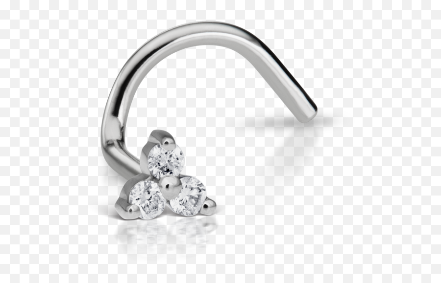 Diamond Trinity Nostril Screw - Solid Emoji,Septum And Emotion