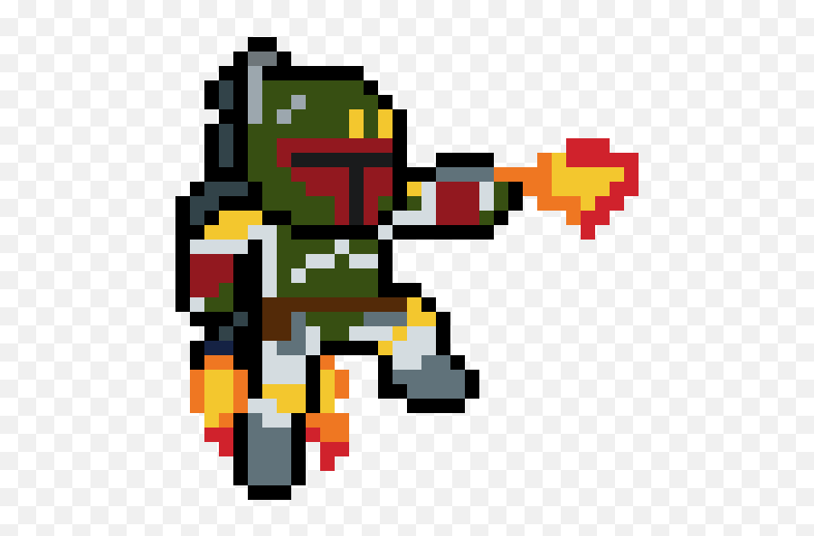 Boba Fett Pixel Drawing Pixel Art Perler Patterns - Jetpack Pixel Art Png Emoji,Boba Fett Emoticon Art