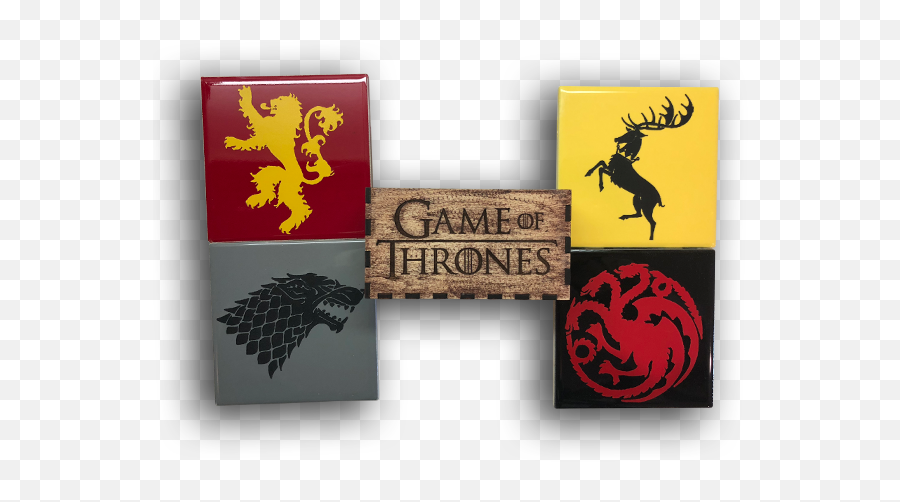 Coasters Game Of Thrones Set Of 4 Coasters Home Furniture - Game Of Thrones Houses Emoji,Iron Throne Emoji