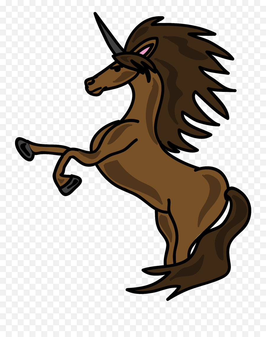 Brown Unicorn Clipart - Brown Unicorns Emoji,Unicorn Emoji Hat