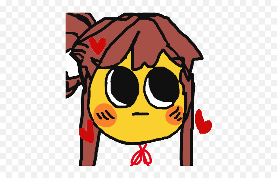 Cursed Emoji Monika Ver I Know Its - Cursed Cute Emoji Png,Cute Emojis For Boyfriend Contact