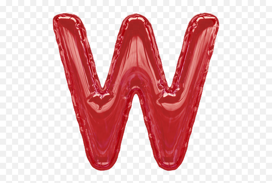 W Letter Balloon Red Png Image With No - Red Balloon Letters W Emoji,Red Ballon Emoji