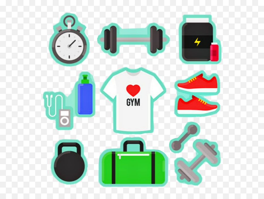 Clock Shoes Shirt Gym Gymstuff Gymgear Sticker By Ariel - Vertical Emoji,Weights Emoji