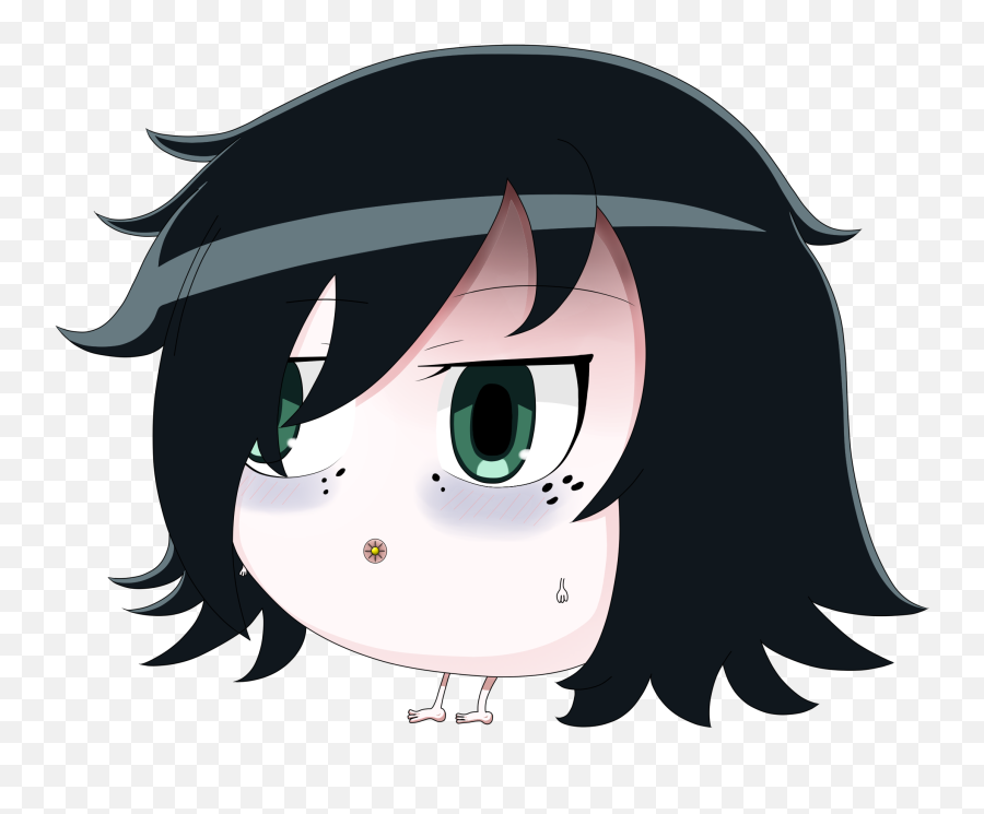 Tomoko Kuroki Panza Viviente - Fictional Character Emoji,Watamote Emoji