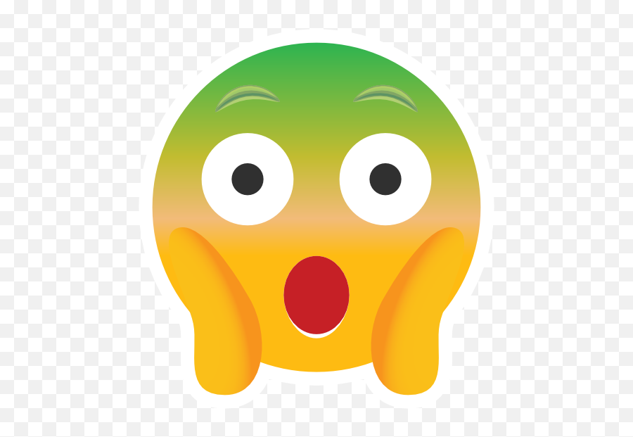 Phone Emoji Sticker Surprised Green In The Face - Face Surprised Emoji,Suprised Emoji