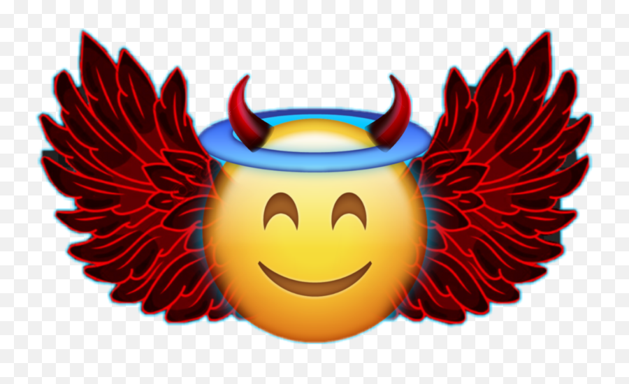 The Most Edited Devilandangel Picsart - Happy Emoji,Alice Angel Emoticon