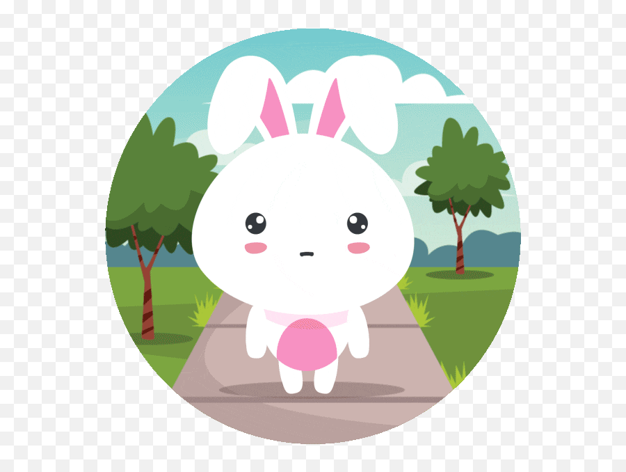 Crying Bunny - Boy And Girl In The Park Clipart Emoji,Crying Emotion Gif