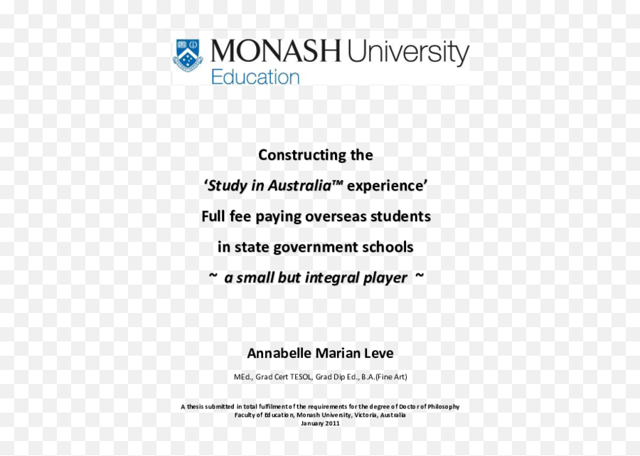 Fee Paying Overseas Students - Monash University Arts Emoji,Emotion Mirror Marian Bartlett Paul