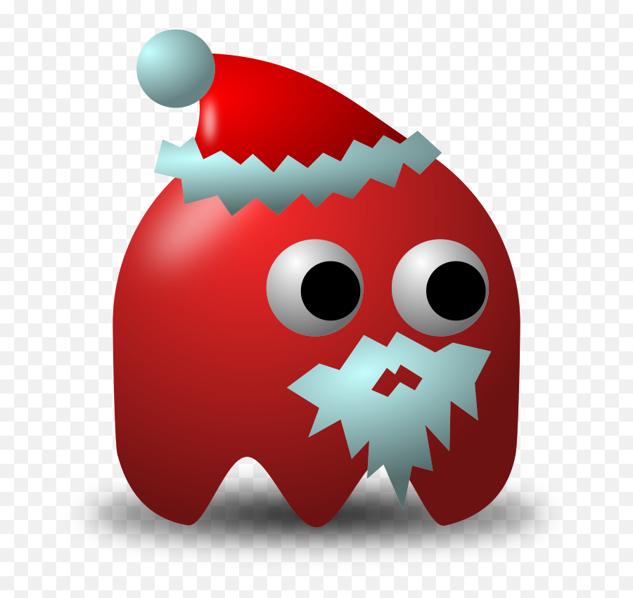 Openclipart - Clipping Culture Pacman Ghost Santa Emoji,Kyubi Emoticons