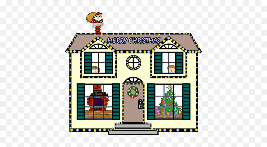 Gifs Animados De Casas Decoradas En Navidad Animaciones De - Christmas House Clipart Emoji,Emoticon Gif Animado De Navidad