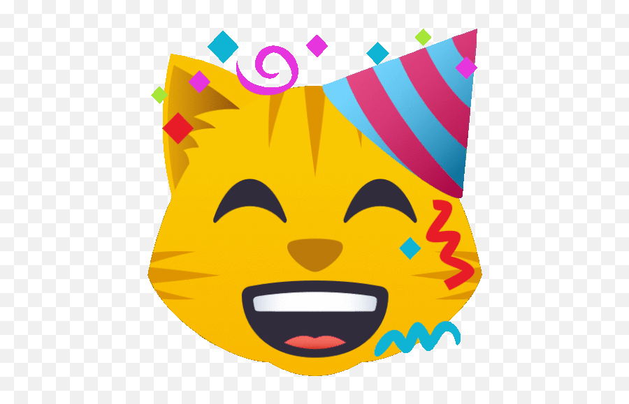 Party Hat Cat Gif - Partyhat Cat Joypixels Discover U0026 Share Gifs Happy Emoji,Dancing Cat Emoji