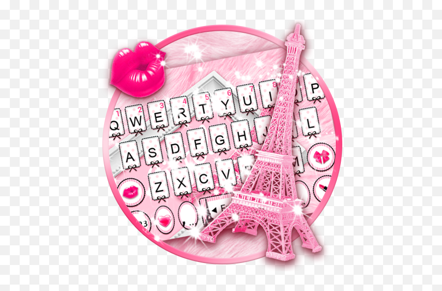 Download Pinky Bow Paris Eiffel Keyboard Theme Android App - Kiss Me Emoji,Nba Emojis Download