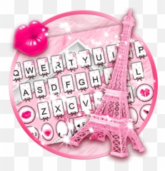 Download Pinky Bow Paris Eiffel Keyboard Theme Android App - Kiss Me Emoji,Nba Emojis Download