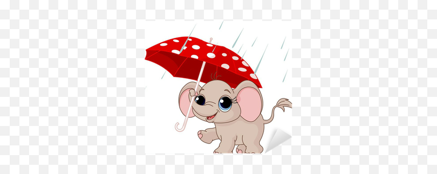 Sticker Cute Baby Elephant Under Umbrella - Pixershk Emoji,Elepahnt Emoji
