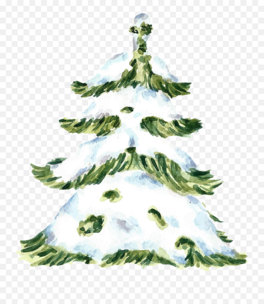 Watercolor Christmas Tree Pine Sticker By Stephanie - Acuarela Ilustraciones Navidad Emoji,Pine Tree Emoji