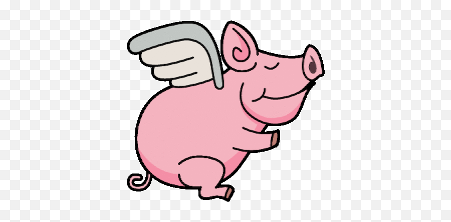 Animated Flying Pigs On Clear - Transparent Flying Pig Gif Emoji,Emoji Pig Shower