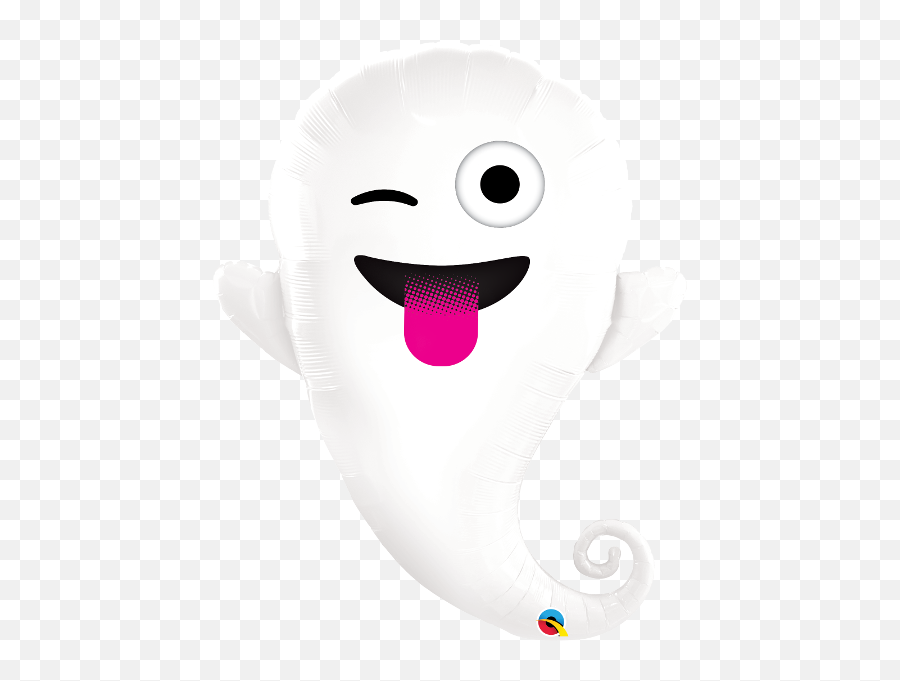 Checky Ghost Emoji Foil Supershape Balloon 58145 - Balloons,Balloon Emoji