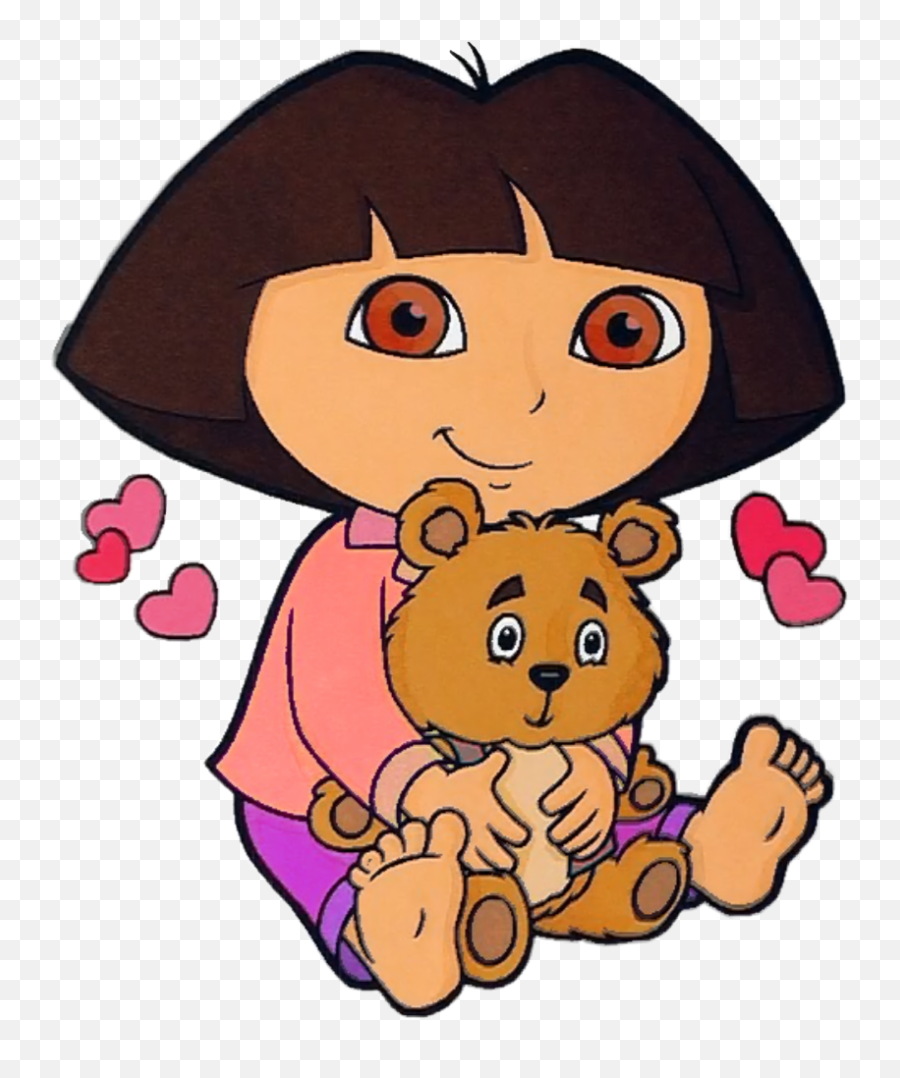 Coloringbook Forchildren 570 Sticker By Ethan Shaw - Dora The Explorer With Teddy Emoji,Nosy Emoji