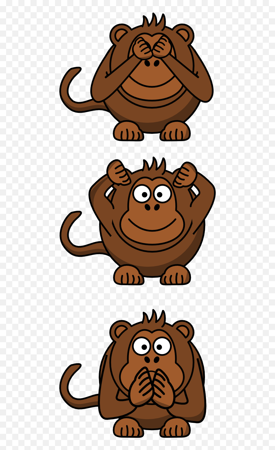 See Hear Speak No Evil Monkey Clipart - See No Evil Monkeys Emoji,Hear No Evil Emoticon
