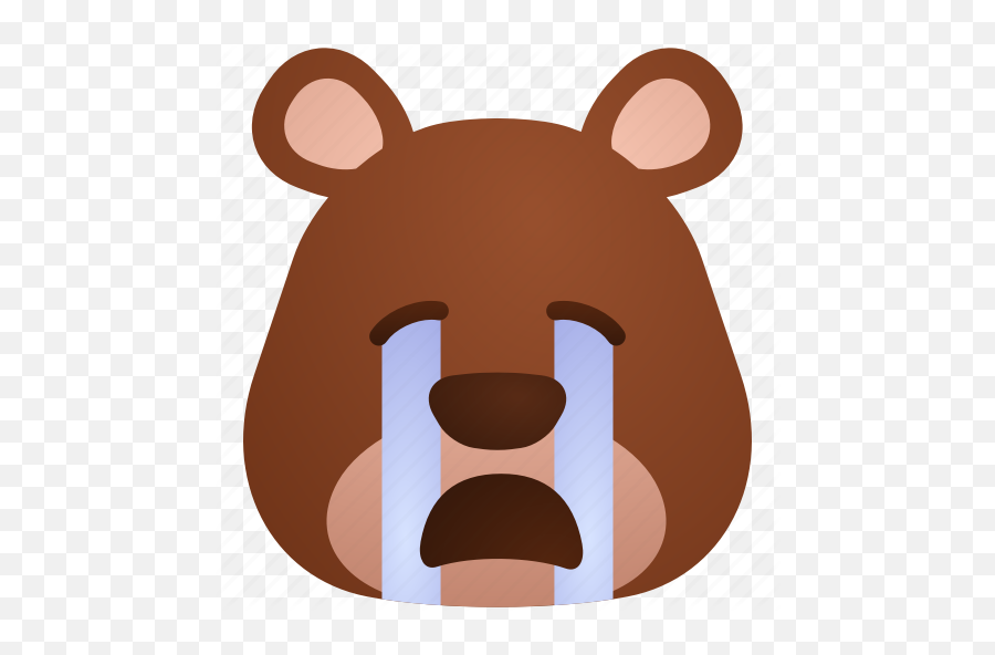 Animal Bear Cry Emoji Sob Sticker Icon - Download On Iconfinder Sad Cartoon Bear Face,Emoji Animals