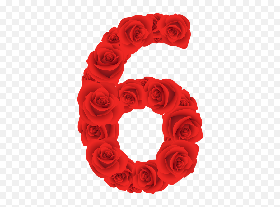 Red Roses Number Six Png Clipart Image Red Roses Clip Art - Imágenes De Número Seis Emoji,Two Roses Emoji