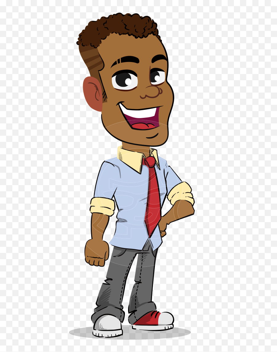 Simple Style Cartoon Of An African American Guy - 112 Illustrations Graphicmama African American Man Cartoon Png Emoji,Gestures That Convey Emotion Illustrators