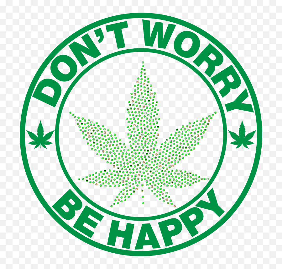 Smileys Marijuana Silhouette Green - Openclipart Don T Worry Be Happy Logo Png Emoji,Stoner Text Emoticon