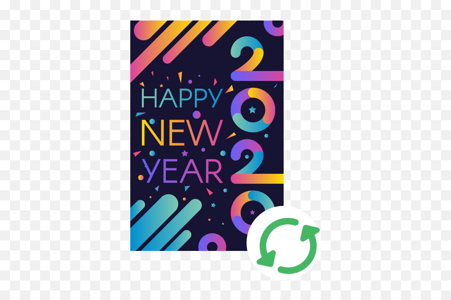 Digital Poster Create One With Rise Vision - Happy New Year 2021 Stylish Emoji,Emotion Posters Copyright Free Printable