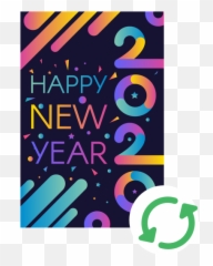 Digital Poster Create One With Rise Vision - Happy New Year 2021 Stylish Emoji,Emotion Posters Copyright Free Printable