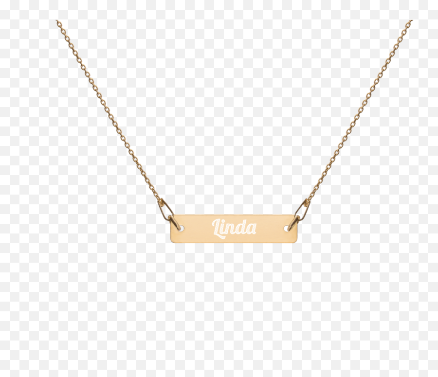 Engraved Emoji Bar Chain Necklace - Solid,Chain Emojis Png