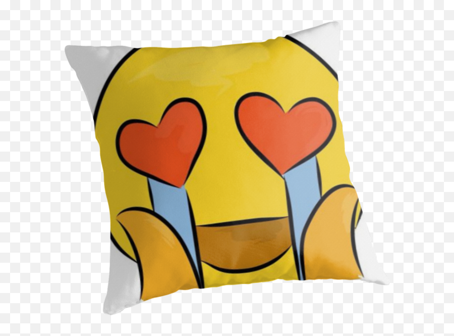 Download Crying Heart Eyes Emoji Throw Pillows - Cushion Decorative,Heart Eyes Emoji