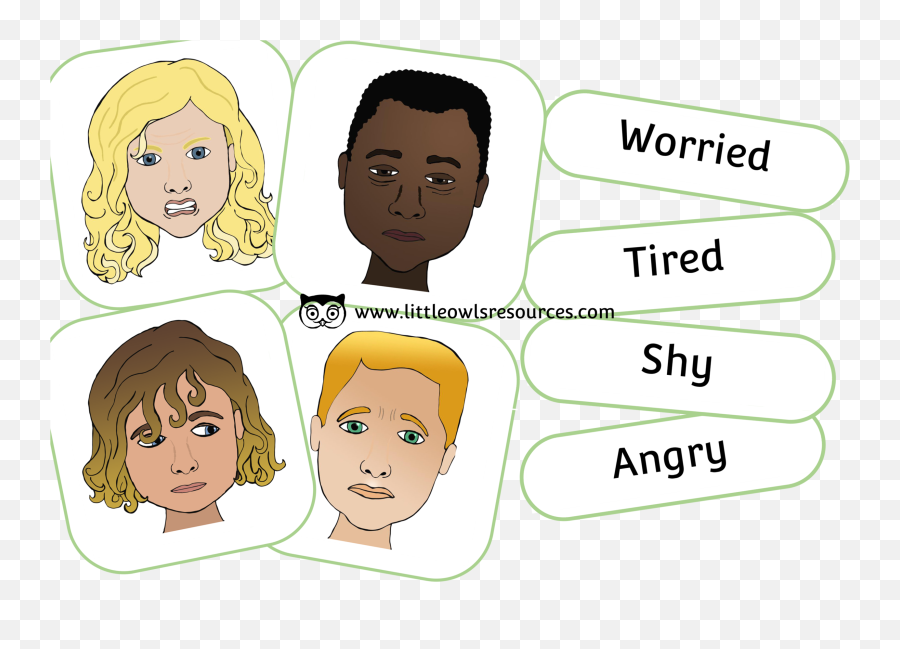 Match Words Early Years Emoji,Printable Emotions Cards