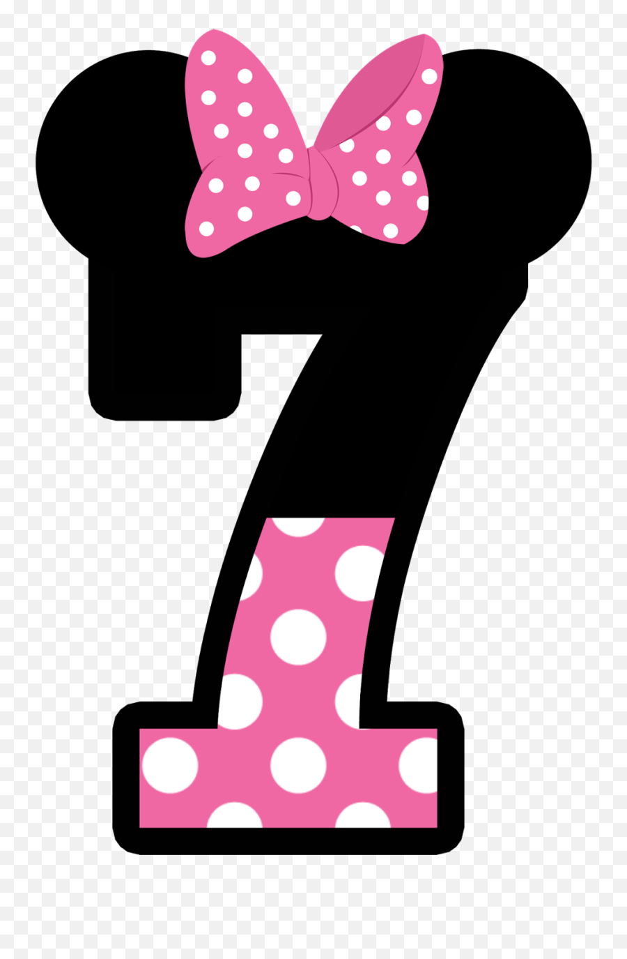 Numeros Estilo Minnie En Rosa - Minnie Mouse 7 Png Emoji,Huevos Decorados De Emojis