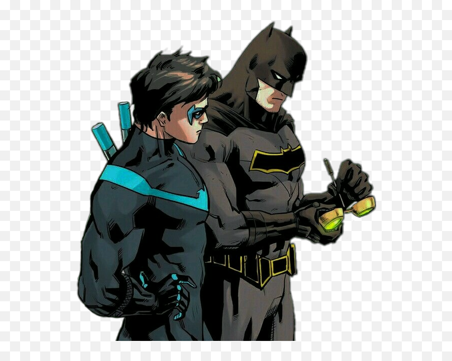 Batman Brucewayne Nightwing Sticker By Moonlighter - Batman And Dick Grayson Emoji,Batman Emoji