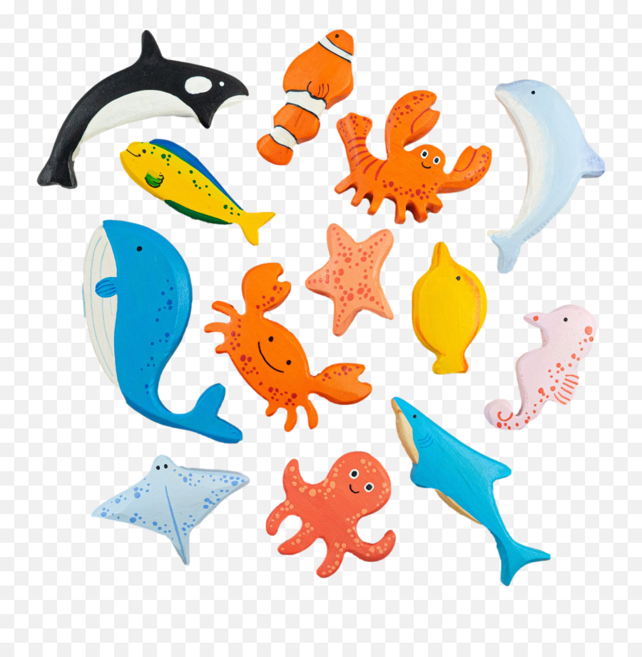 Wooden Sea Creatures Set Emoji,Matchbox Fisker Emotion