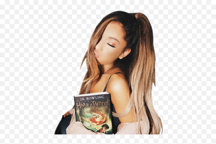 Download Hd Arianagrande Png Famous People Book Harry Potter Emoji,Ariana Grande Trying Get Ahold Of My Emotions