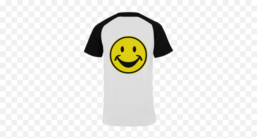 Funny Yellow Smiley For Happy People Menu0027s Raglan T - Shirt Emoji,Big Data Emoticon