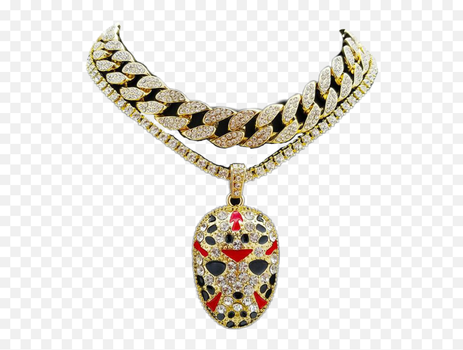 Gold Cuban Chain Jason Pendant Png Official Psds Emoji,Gold Chain Necklace Emoji