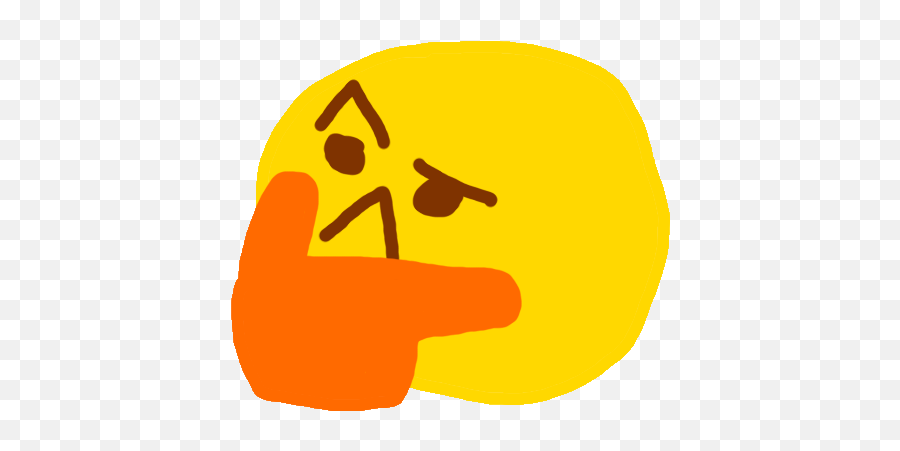 Thinking Emoji - Happy,Poorly Drawn Thinking Emoji