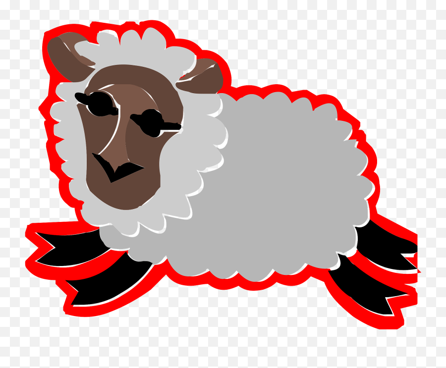 Sheep Icon With A Red Outline Clipart - Language Emoji,Red Stapler Emoji
