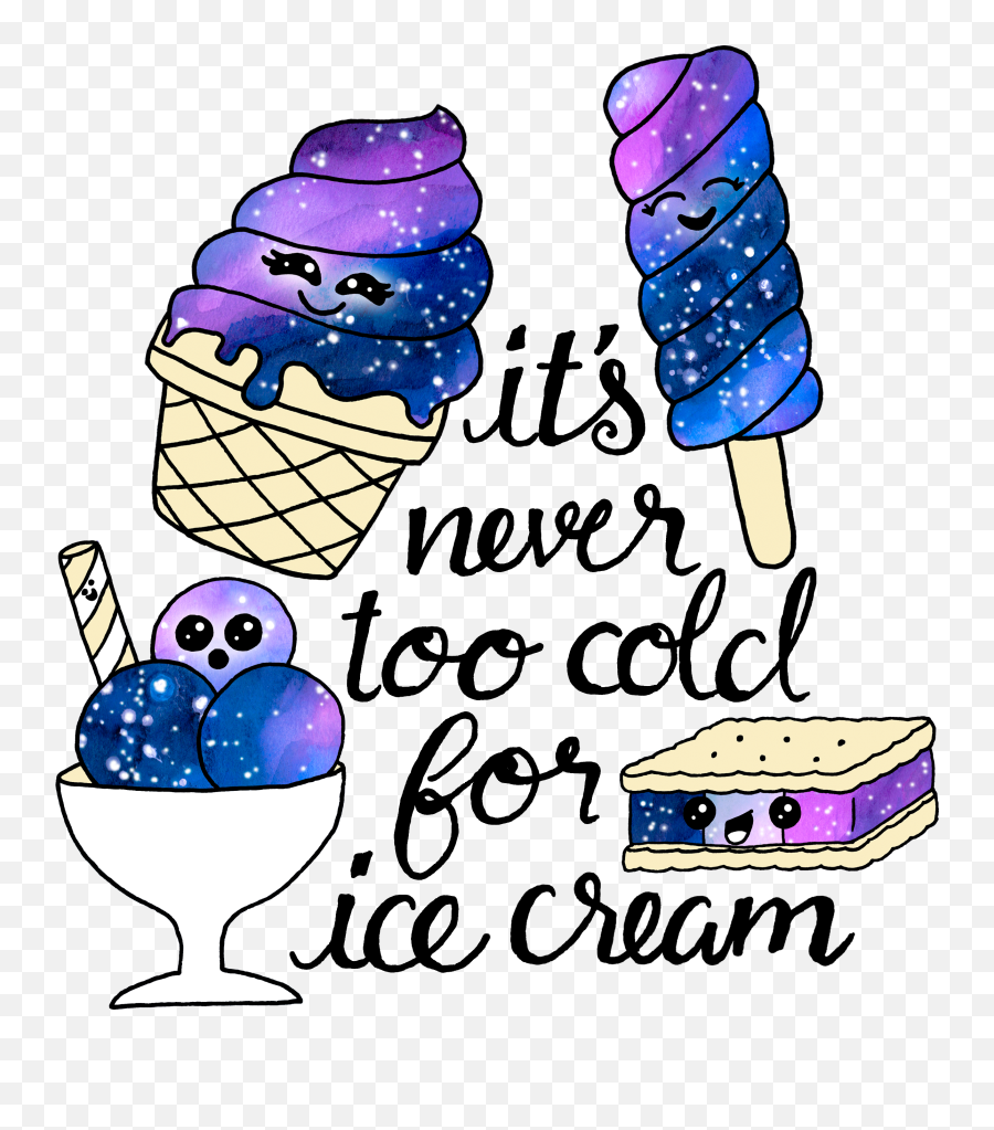 Galaxy Ice Cream Drawing Clipart - Transparent Space Ice Cream Emoji,Chocolate Ice Cream Emoji