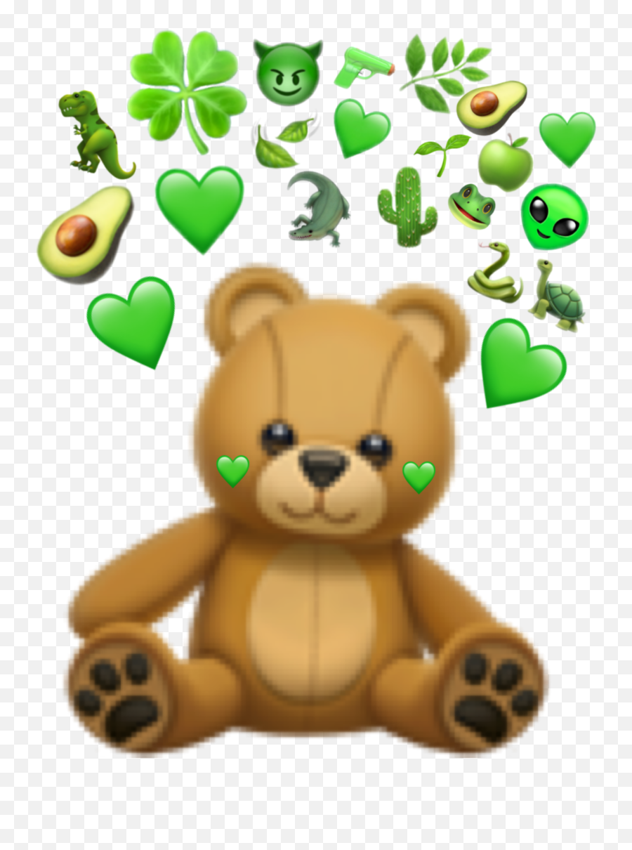 Emoji Green Beard Sticker - Teddy Bear Emoji Png,Emoji With A Beard