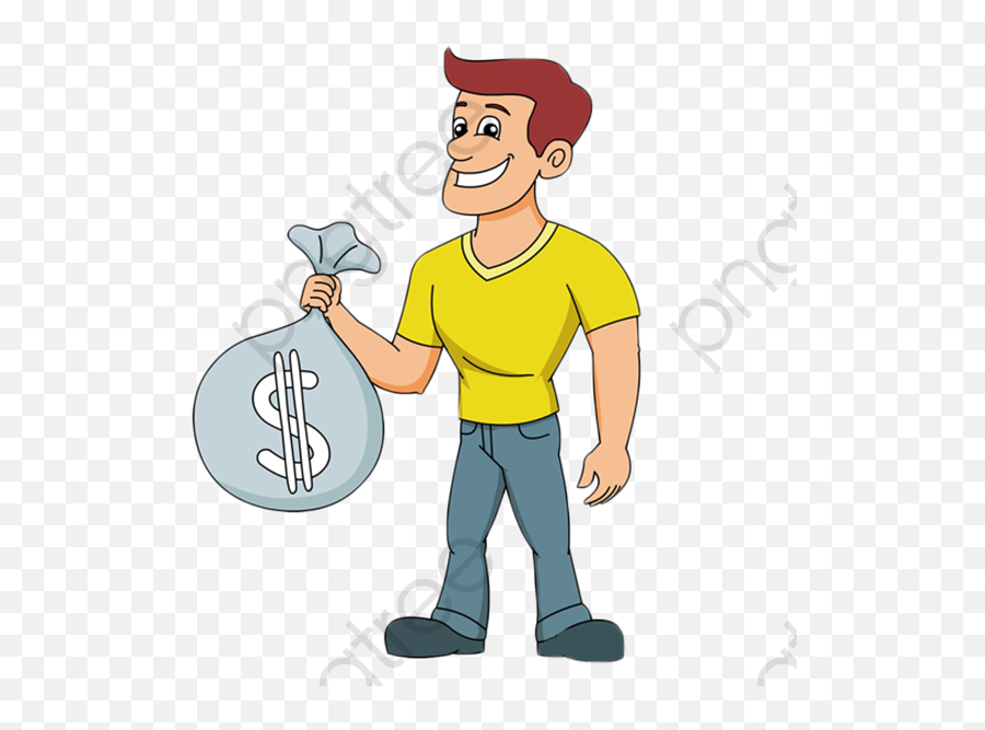 Cartoon Man Holding Money Clipart - Man With Money Clipart Emoji,Monopoly Man Emoji