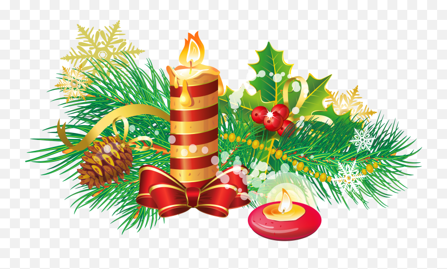Christmas Decoration Candle Clip Art - Transparent Background Christmas Candle Png Emoji,Christmas Candle Emojis