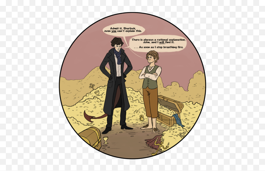 Sherlock Holmes As Smaug - Sherlock And Watson Smaug And Bilbo Emoji,Deviantart Emoticon Troubleshooting